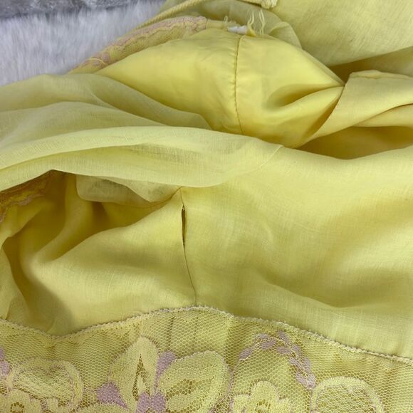 Vintage 1970s Pastel Yellow Maxi Dress - Picture 9 of 15